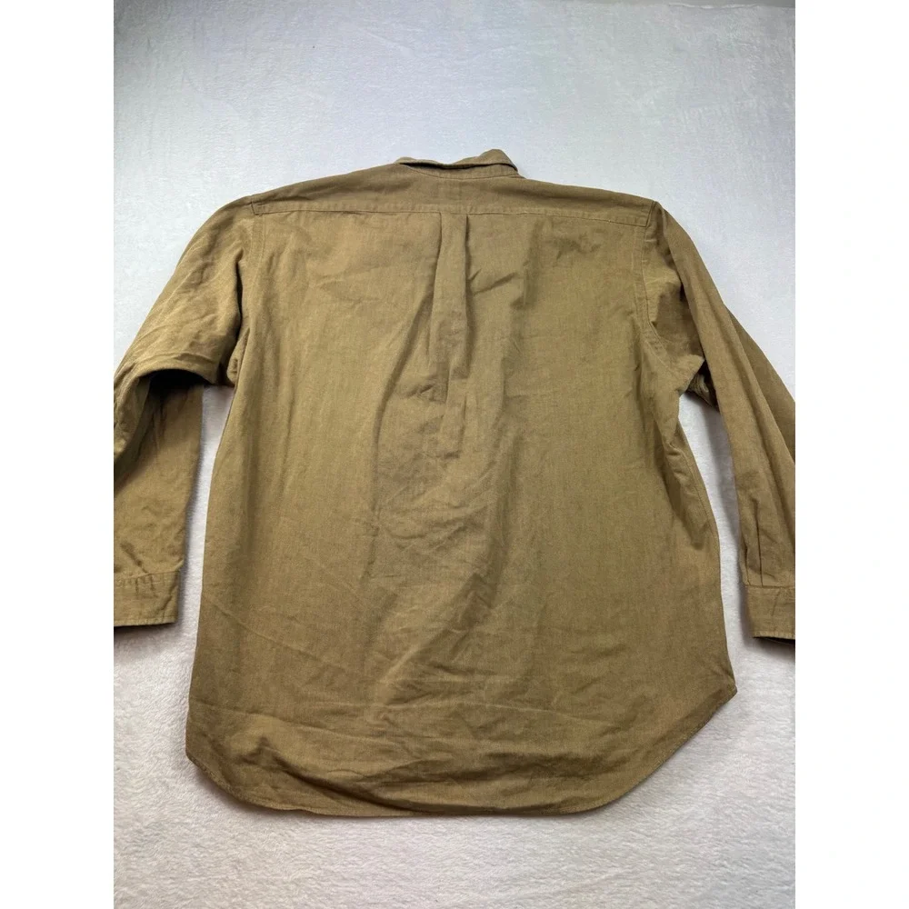 Polo Ralph Lauren Blake Shirt Mens XL Khaki Tan 100% Two-Ply Cotton Long Sleeve